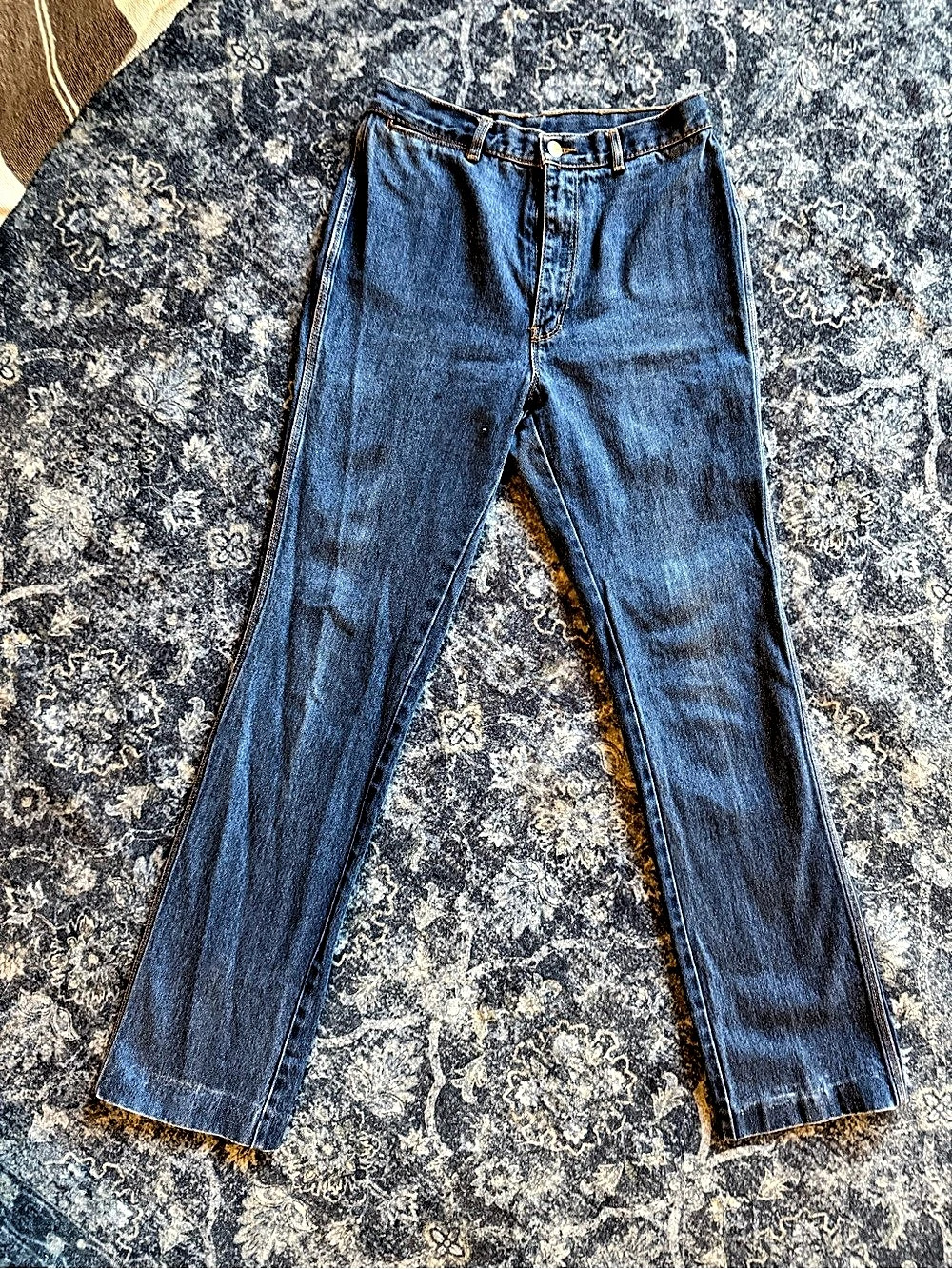 Arapaima Blue Cotton Flare Jeans